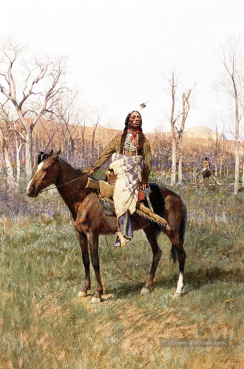 Les éclaireurs de corbeaux à la recherche de l’ouest Amérindien Henry Farny Peintures à l'huile